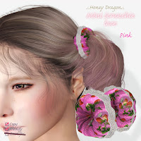 .:.Honey Dragon.:. Mini scrunchie lace pink
