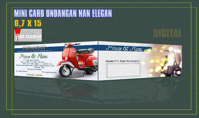  Undangan  Pernikahan Tema Motor Vespa Kertas  Stiker  ARIE 