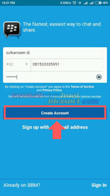 Cara Bikin Email BBM