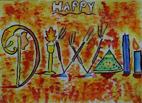 Harmony Arts Academy Drawing Classes Monday 22-June-2015 9 yrs Chaitrali Suhas Bhagwat Diwali Lettering Poster Colours