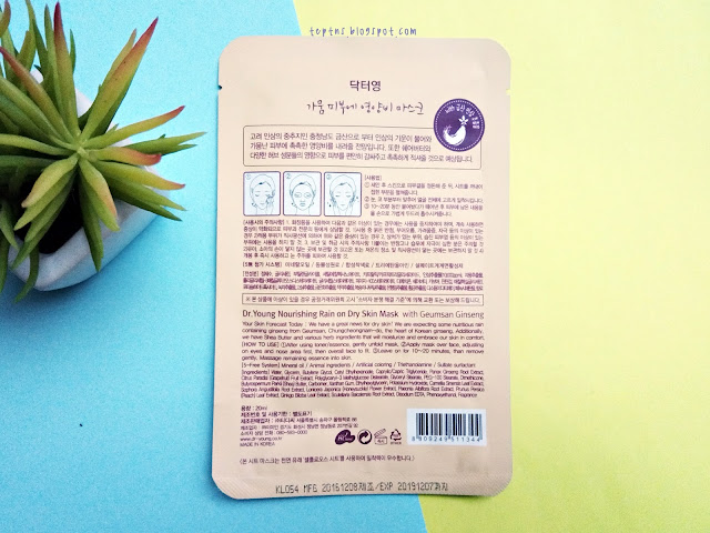 Dr. Young Nourishing Rain on Dry Skin Mask (Geumsan Ginseng) Review