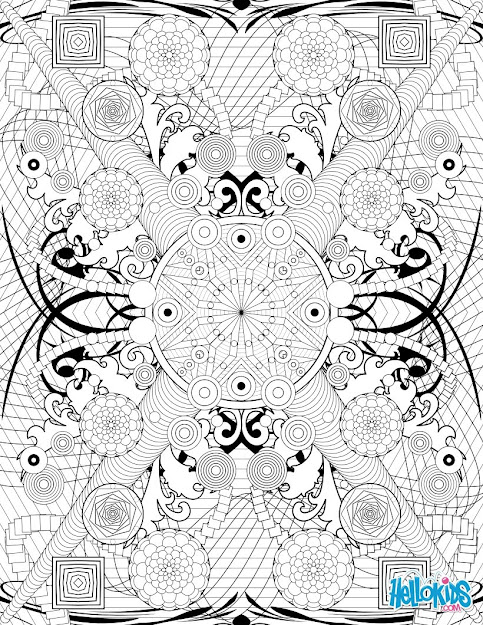 Circles And Rosettes Rosette Intricate Patterns Coloring Page