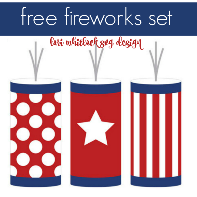 Free set of July 4th firecrackers and red white and blue fireworks from Lori Whitlock for Silhouette School