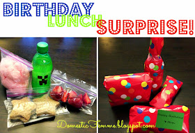 Birthday Lunch Surprise #Idea #Ideas #Lunchbox #Minecraft #Lunches #School #Easy #Birthdays