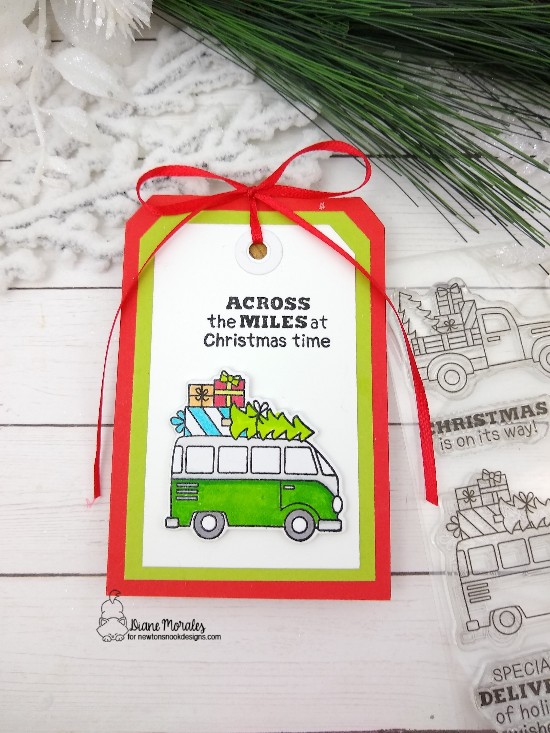 Across the miles by Diane features Destination Christmas by Newton's Nook Designs; #newtonsnook, #tagmaking, #vintagecars