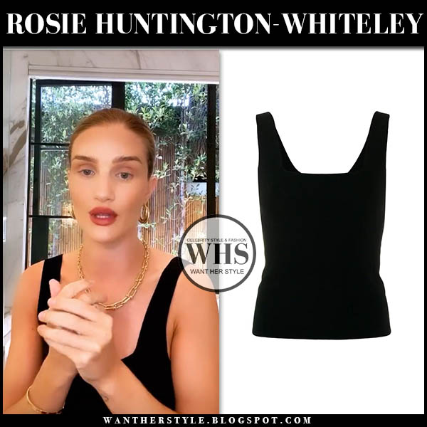 Rosie Huntington-Whiteley in black tank top