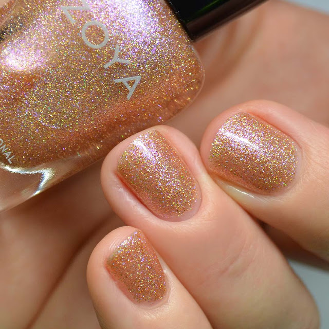 rose gold holographic nail polish swatch