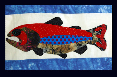 Trout graphic for trout quilt, kenneth lund quilt frames