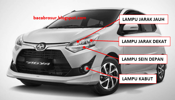  Ukuran  watt  bohlam lampu  mobil  Toyota Agya 2021 OMBRO