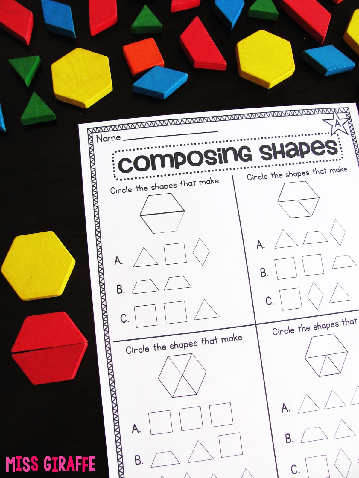 Miss Giraffe S Class Composing Shapes In 1st Grade
