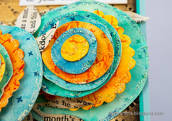 Layers of ink - Glitter Paper Flowers Card Tutorial - by Anna-Karin Evaldsson.
