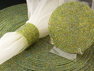 Light-Green-Beaded-Placemats-Chargers-Napkin-Rings-Coasters-300