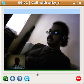 skype video chat window on linux
