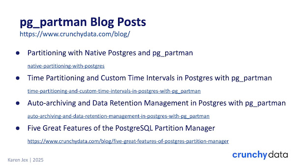 pg_partman Crunchy Data blog posts