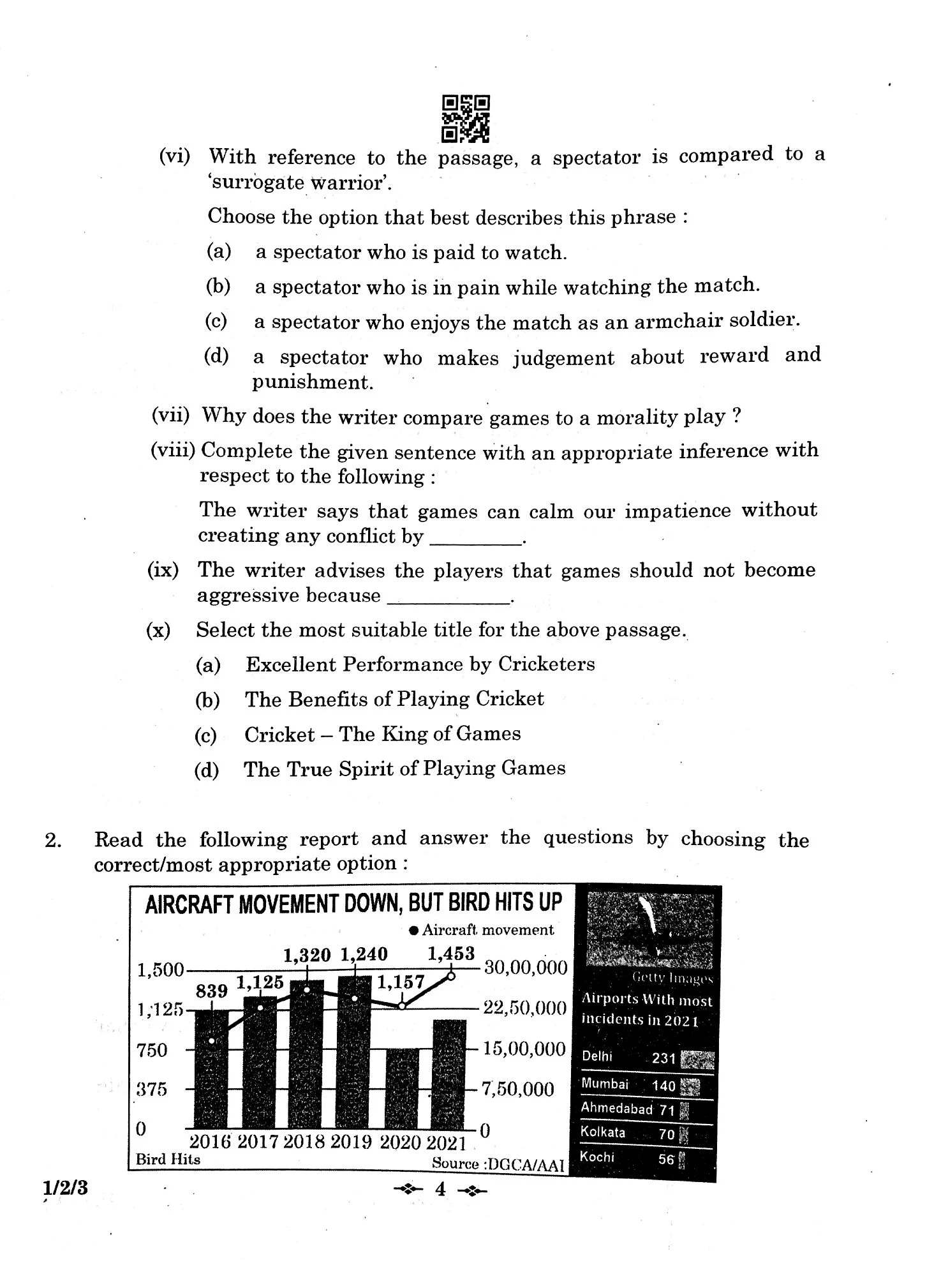 Class 12 English Core Board Exam question paper 2023 set no. 3