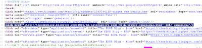 Blogger HTML code with the canonical tag