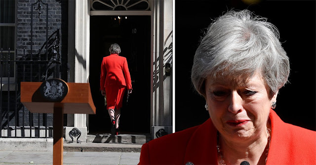 THERESA MAY'S TEARFUL EXIT