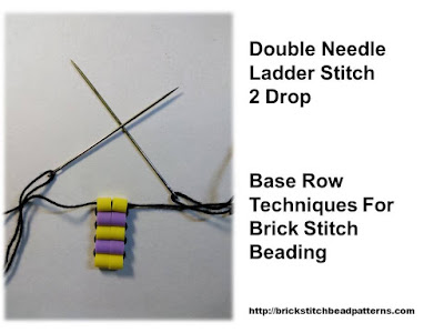 Click the image to view the double needle ladder stitch beading tutorial image larger.