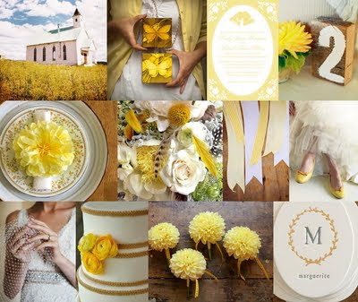 white and yellow wedding