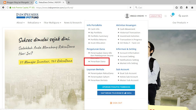 Inidia Cara Withdraw Penarikan Dana RDI (Rekening Dana Investor) Di Ipotfund