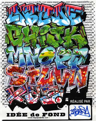 Graffiti Alphabet A to Z in a