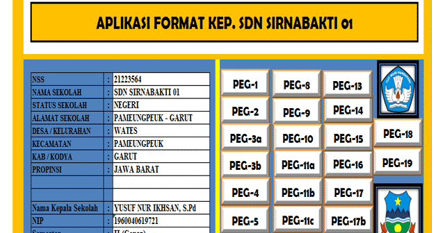 Aplikasi Kepegawaian Guru dan Kepala Sekolah Format Excel 