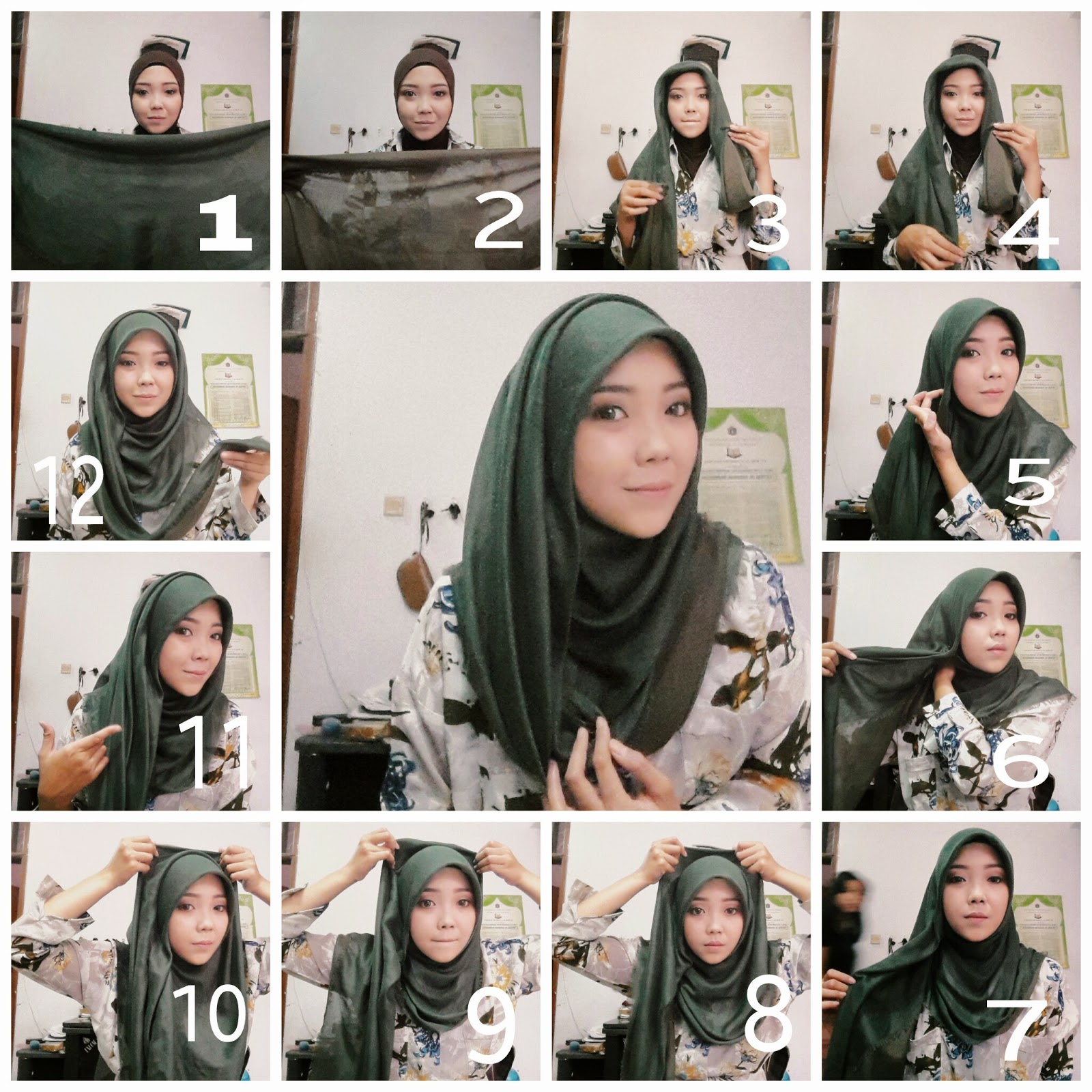 27 Gambar Terbaru Tutorial Hijab Rawis Segi Empat Sayang