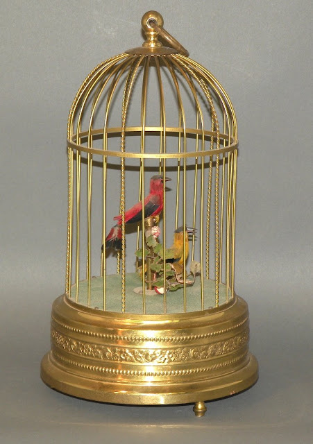 Mechanical Birds In Cage