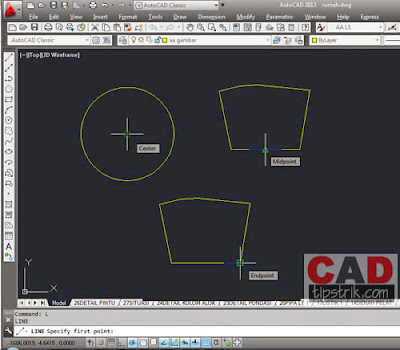 Mengatur Titik Tangkap Object Snap  AutoCAD Melalui Menu Tools