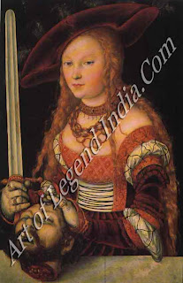 The Great Artist Lucas Cranach Painting “Judith with the Head of Holofernes” c.1530 33 ¾ x 23 ¼ Kunsthistorisches Museum, Vienna 