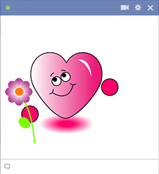 Heart face emoticon with flower