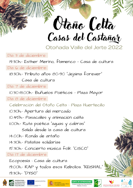 Celebración del “Otoño Celta”. 3, 6, 7, 8 y 17 de diciembre en Casas del Castañar (Valle del Jerte)