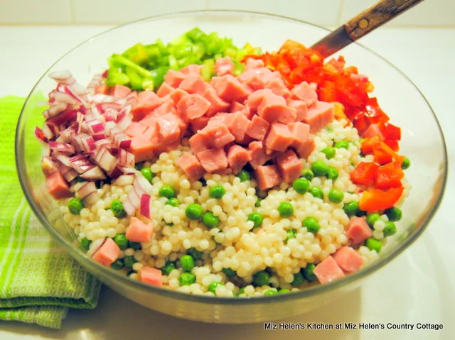 Green Pea and Ham Couscous Salad at Miz Helen's Country Cottage