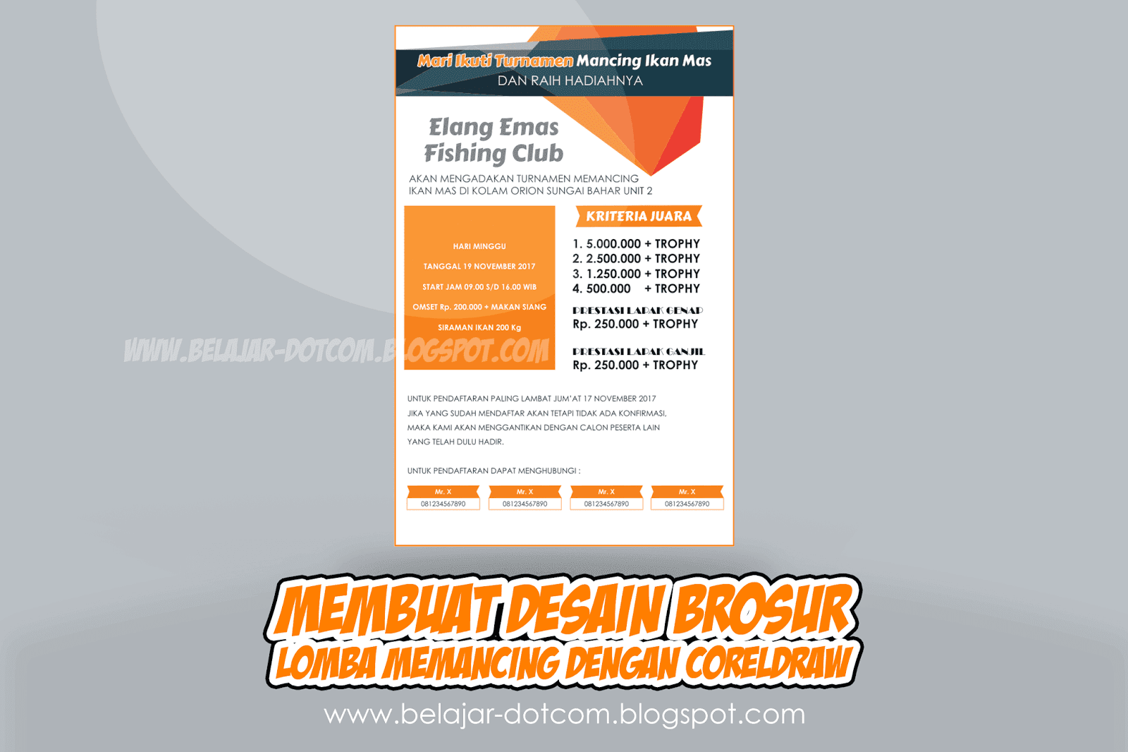 Membuat Desain  Brosur  Lomba Memancing Dengan  CorelDRAW  