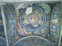 Horezu Monastery entrance paintings, Romania, UNESCO Patrimony