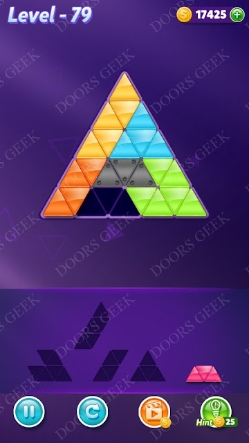 Block! Triangle Puzzle Novice Level 79 Solution, Cheats, Walkthrough for Android, iPhone, iPad and iPod