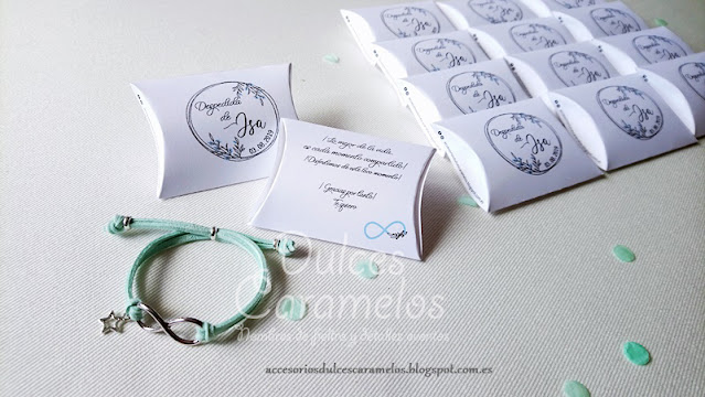 Pulseras infinito aguamarina bodas