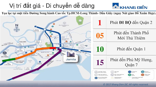 Vị trí đắt giá, di chuyển dễ dàng của dự án Jamila quận 9