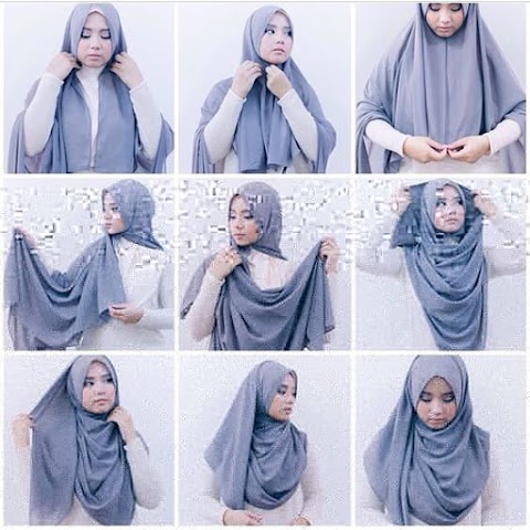 cara pakai tudung bawal berfesyen
