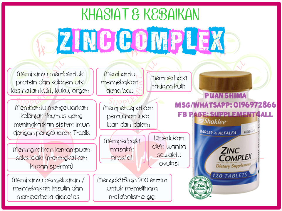 Kebaikan dan Khasiat Nutrisi Zinc Complex Shaklee 