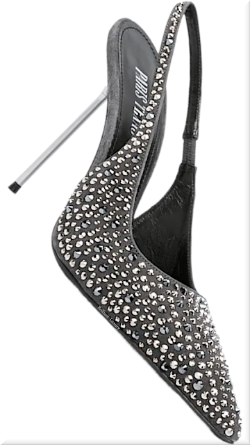 ♦Paris-Texas Lidia antracite grey crystal-embellished slingback pumps #brilliantluxury