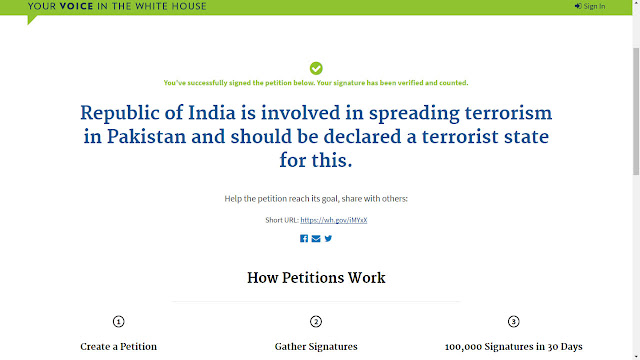 Please support your nation by signing on a Petition against India!