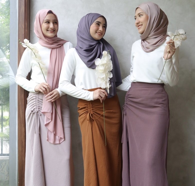 ootd hijab simple rok