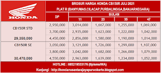 BROSUR HARGA HONDA CB150R JULI 2021 BANJARNEGARA