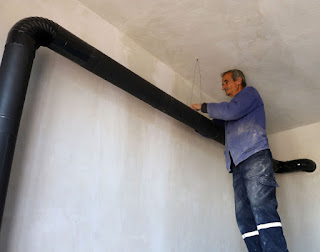 Shifting the pipe away from the wall