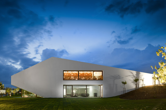 Picture of modern building as seen from the lawn