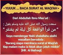 Istiqomah Baca Surat Al-Waqi'ah Dapat Menjauhkan Kemiskinan.