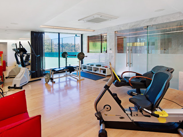 Photo of private gym in the Bel Air modern residence