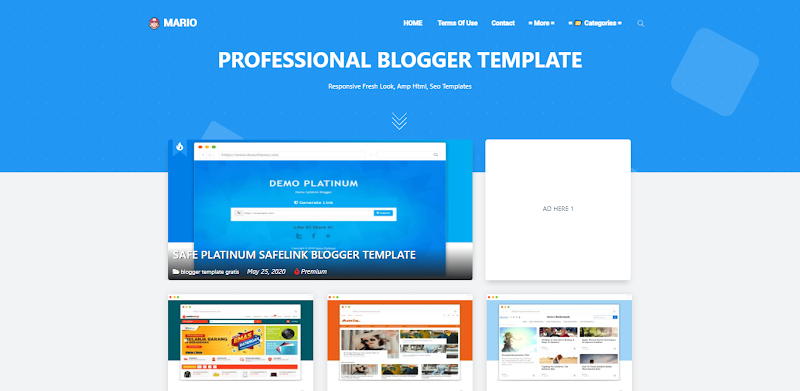 Mario Premium Blogger Template - Responsive Blogger Template