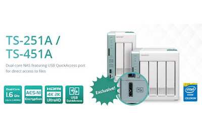 QNAP TS-251A / TS-451A Dual-core NAS featuring USB 3.0 QuickAccess port